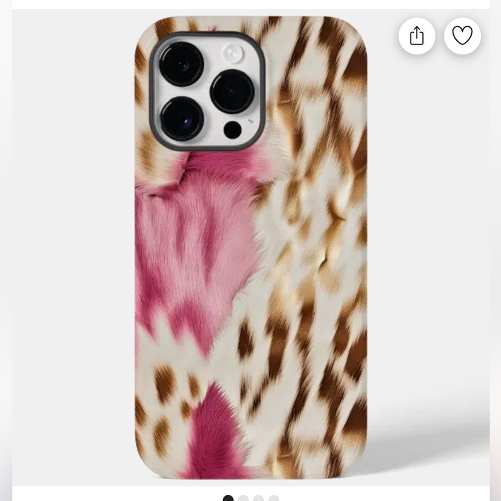 Stylish Pink and Brown Leopard Print Phone Case